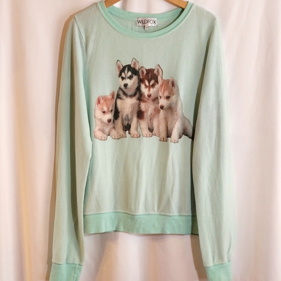 WILDFOX Knit Top - Mint Puppies - Picture 1 of 6